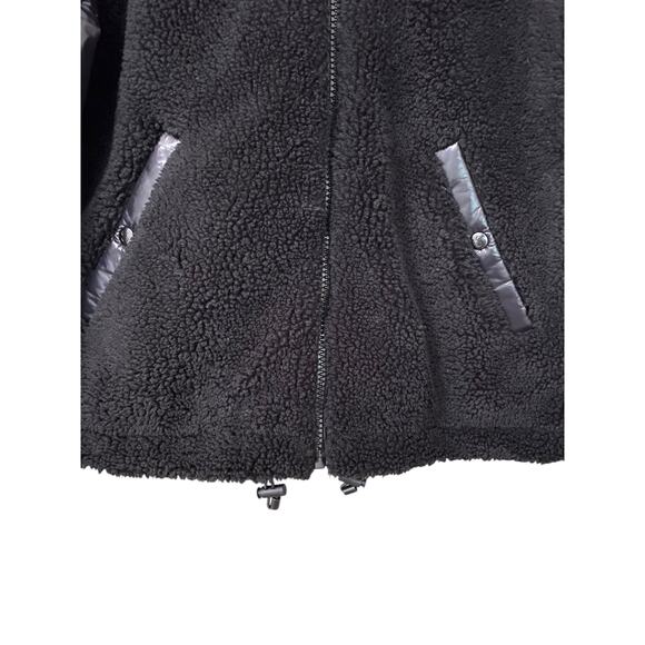 S13 Women Westside Mixed Media Coat XXL Black Sherpa Fleece Puffer Winter Jacket - Picture 9 of 16